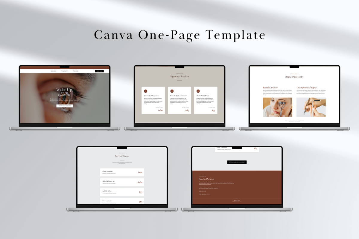 Lash Tech Website Template Canva, a Landing Page Template by batang (Photo 2 of 5)