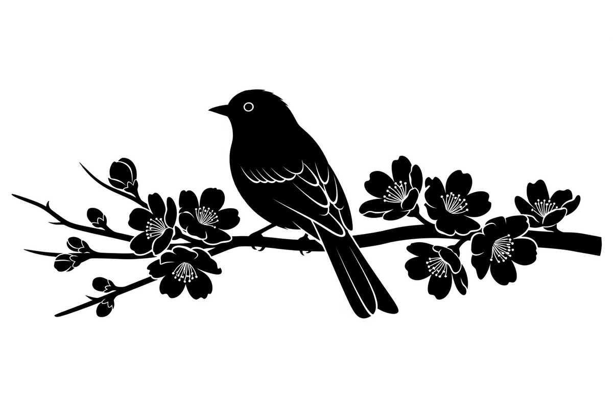 Bird Branch Silhouette Bundle, an Illustration by yasushie (Photo 21 of 31)