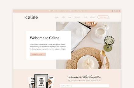 Celine WordPress Kadence Child Theme, a WordPress Template by Sky and Stars