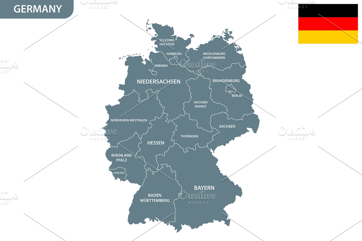 Detailed map of Germany, an Illustration by Vector Shop (Photo 4 of 5)