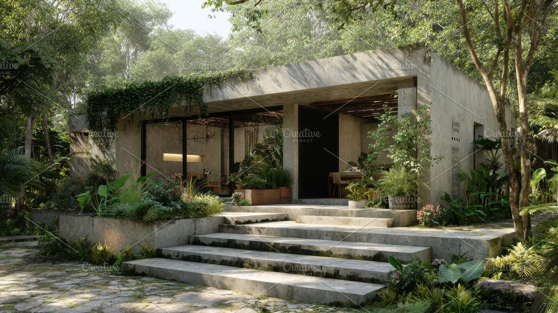 Modern house in green environment, a Photo by Beautiful things