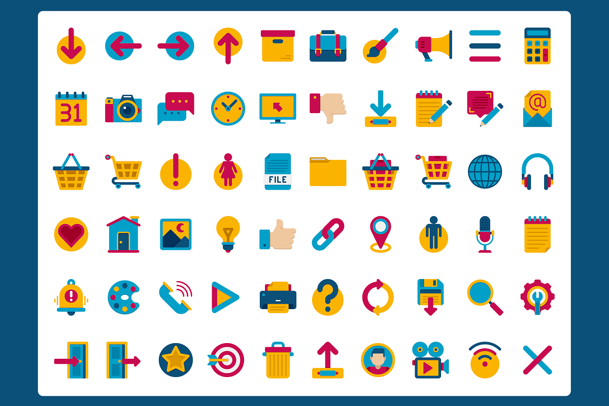 60 Website Vector Illustration, a Technology Illustration by Flat Icons (Photo 7 of 7)