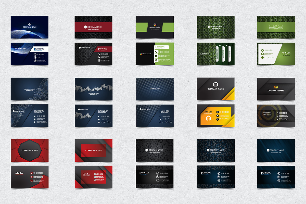 250 Business Card Vector Templates, a Business Card Template by Bobboz Store (Photo 13 of 18)