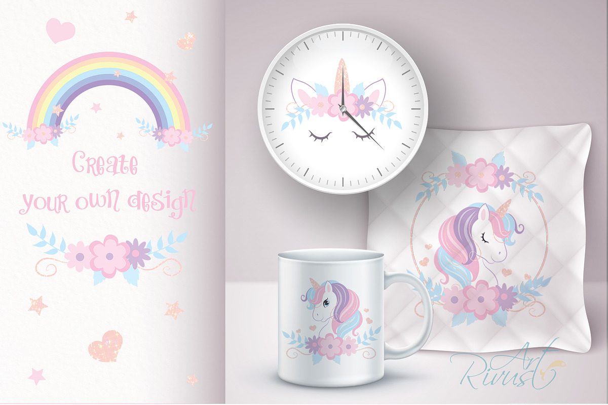 Unicorn PNG clipart. Unicorn Face., an Animal Illustration by RivusArt (Photo 7 of 9)