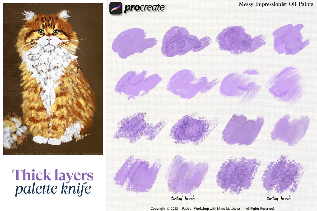 Procreate Impressionist Oil Brushes, a Brush Add-On by Fashion Workshop Bkk (Photo 8 of 11)