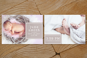 Baby Birth Announcement Card, a Card Template by ShalexDesigns
