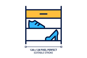 Shoe rack pixel perfect RGB color, an Icon by IMG Visuals