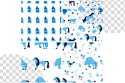 Christmas horse pattern eps, a Pattern Graphic by Lucyinyourheart (Thumbnail 2 of 10)