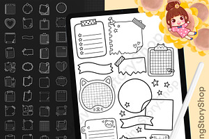 200 Procreate Kawaii Planner Stamps