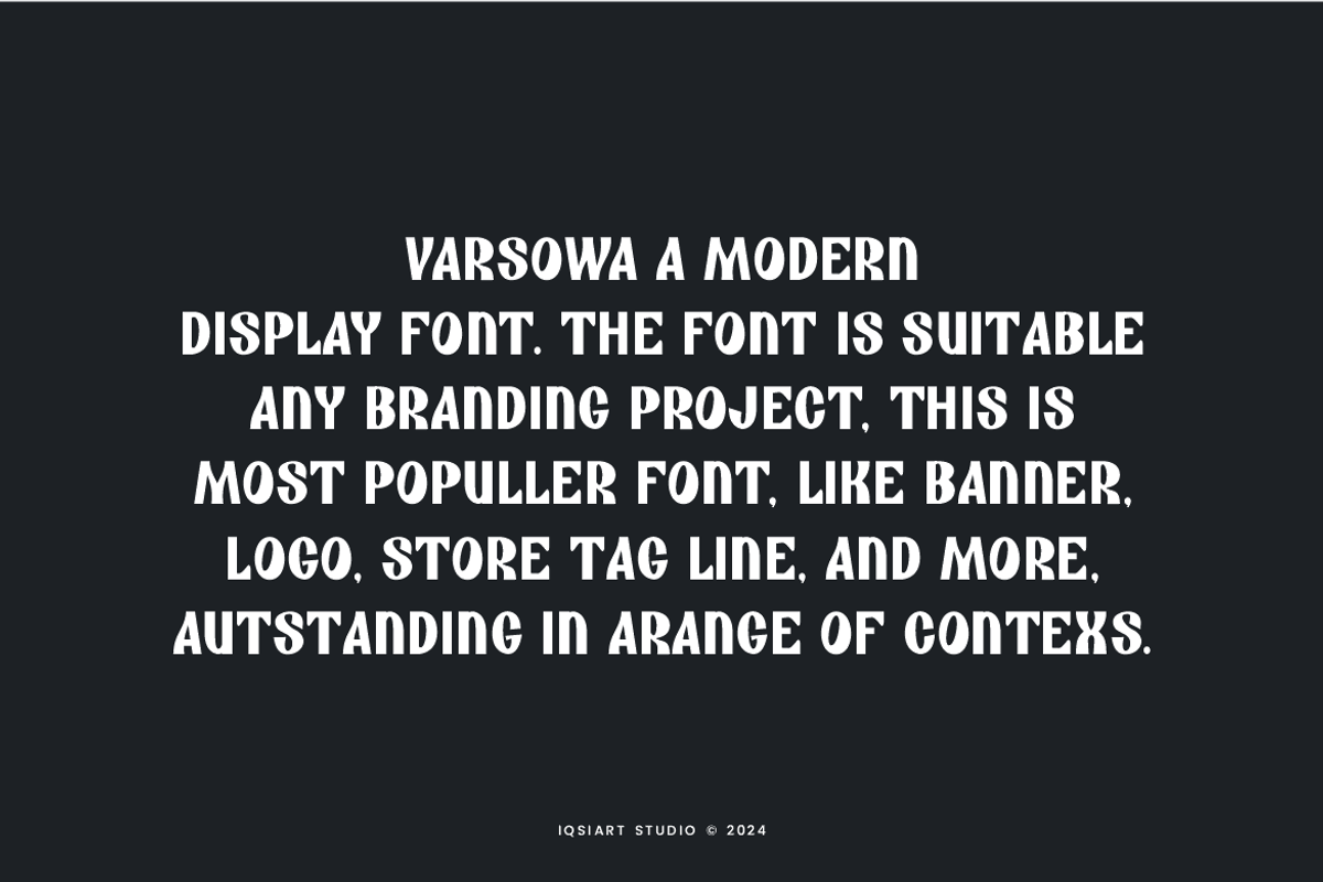 Varsowa - Modern Sans Font, a Sans Serif Font by Iqsiart Studio (Photo 4 of 6)