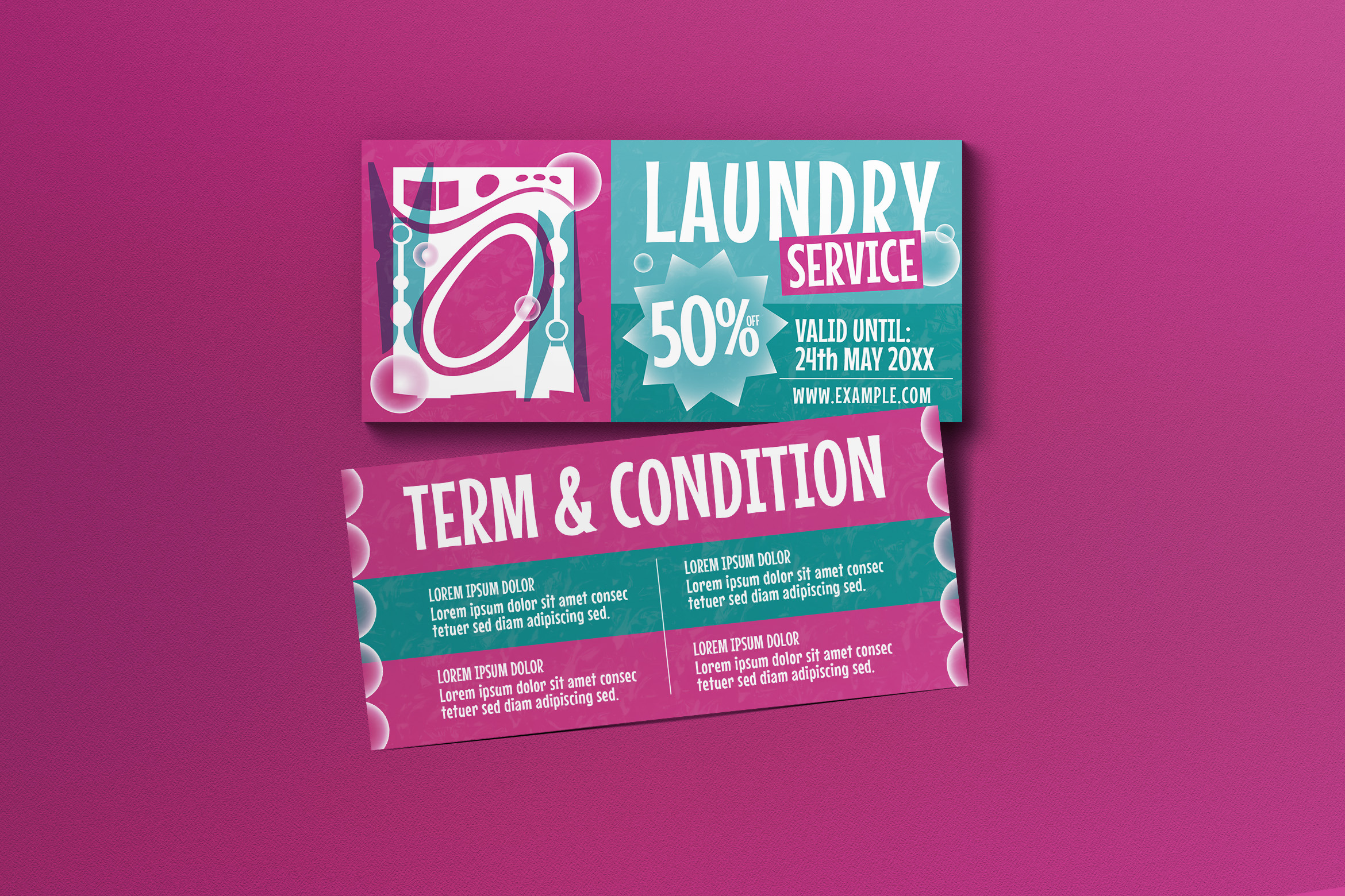 Laundry Service Voucher, a Card Template by graphicook