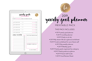 2019 Yearly Goal Planner - Printable