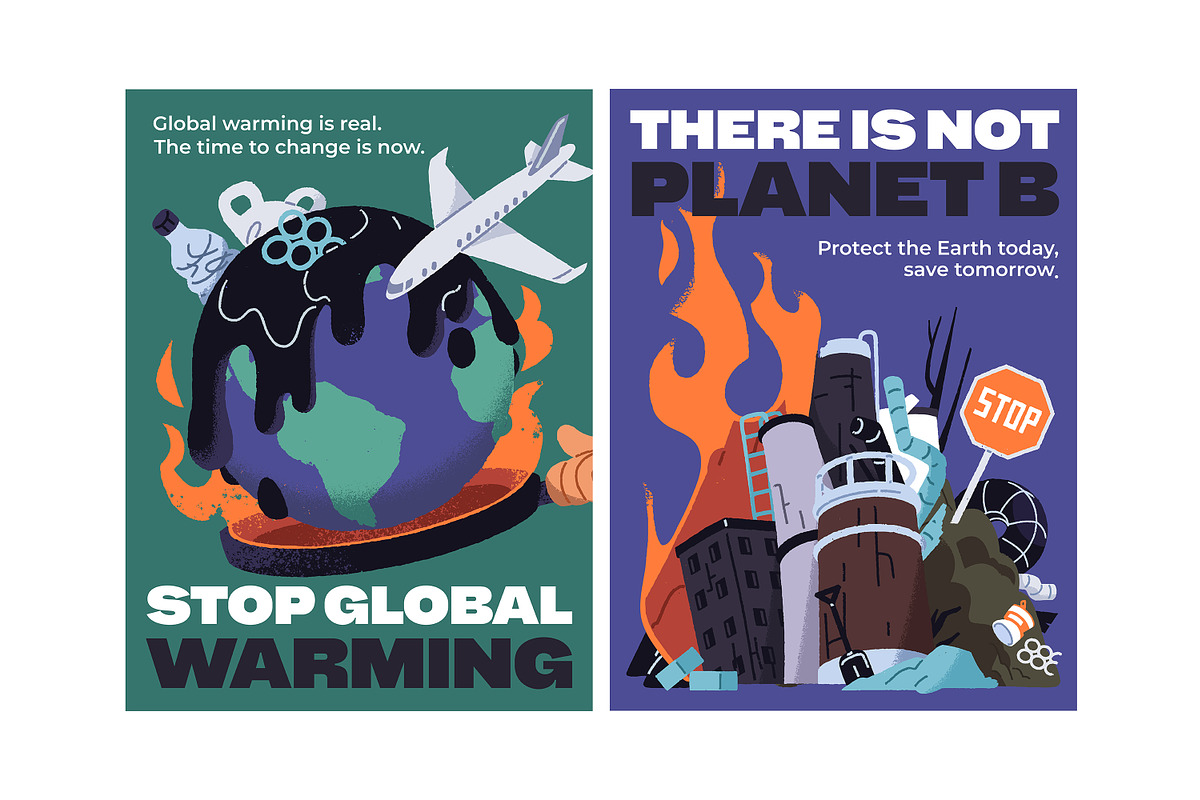 Global warming banners, posters, a Technology Illustration by PaperTrident (Photo 2 of 3)