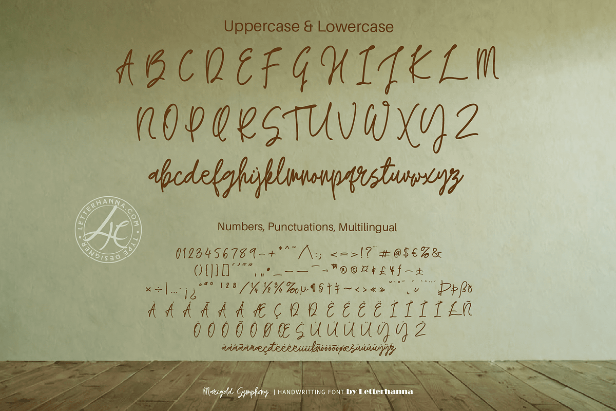 Marigold Symphony Wedding Font, a Handwritten Font by Letterhanna Studio (Photo 9 of 16)
