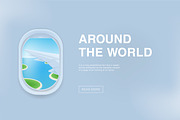 Airplane window banner, a Transportation Illustration by Good Studio (Thumbnail 1 of 4)