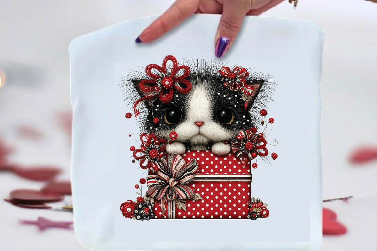 Whimsical Christmas Cat Clipart Bund, an Animal Illustration by SVGArt (Photo 3 of 9)