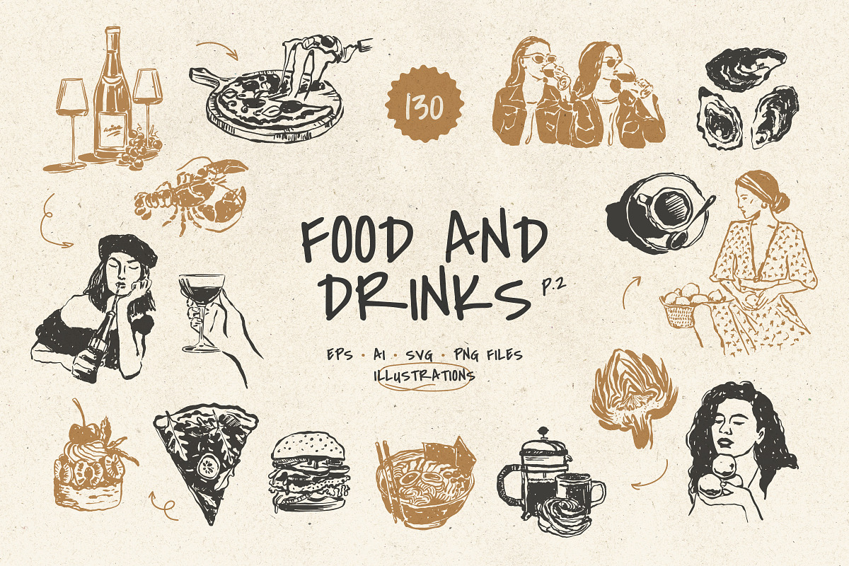 Food and Drinks Illustrations Part 2, a Food Illustration by iStar Design (Photo 1 of 15)