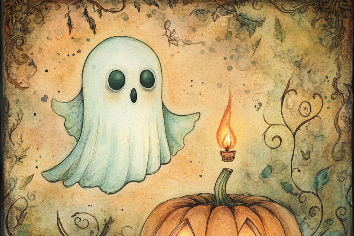 Spooky Cute Ghost, a Background Graphic by Printable Treasure (Photo 5 of 8)