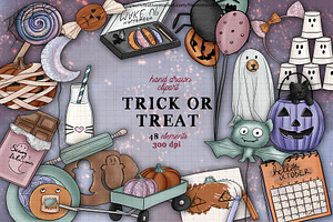 Cute Halloween Clipart Kit