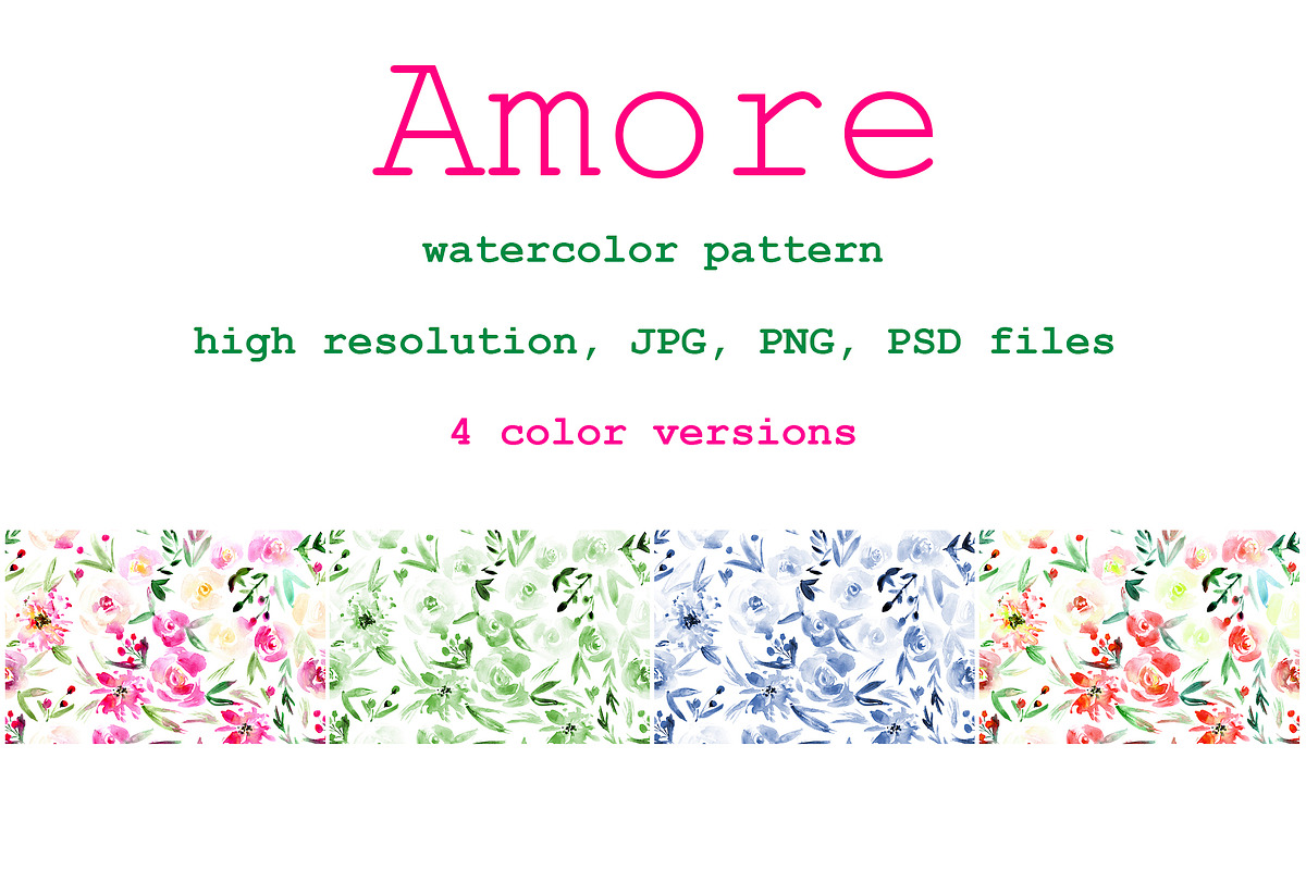 Amore - seamless floral pattern, a Pattern Graphic by Katerina Tova (Photo 2 of 13)
