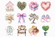 Watercolor Romantic Teddy Bears Clip, a Seasonal Illustration by Design Market (Thumbnail 4 of 5)