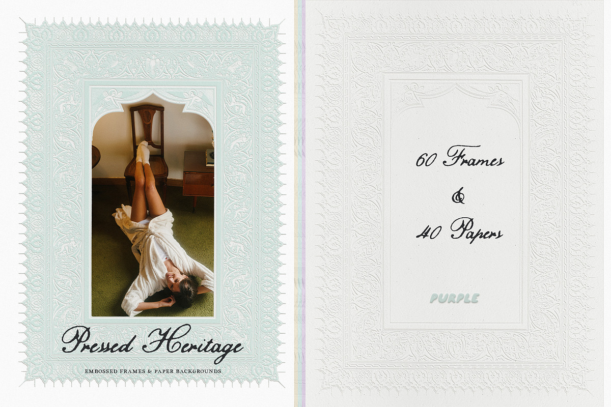 Vintage Embossed Papers & Frames, a Texture Graphic by Purple (Photo 3 of 19)