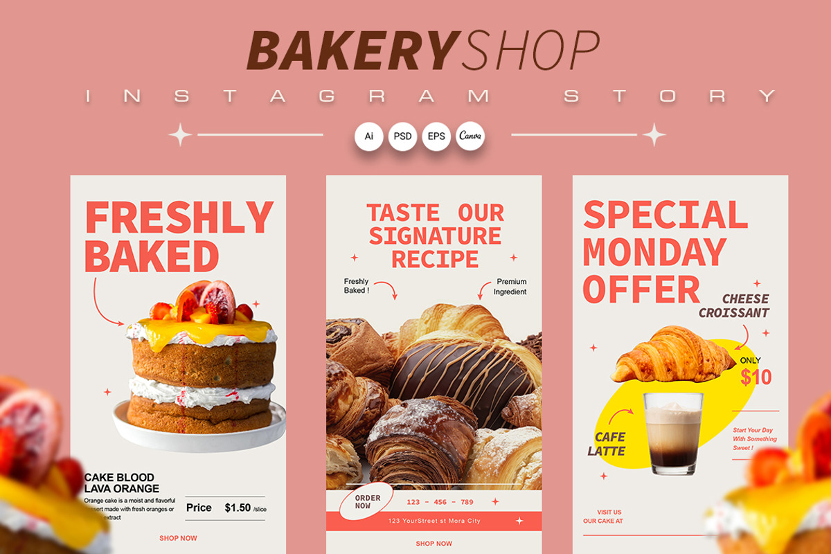 Promotion-BakeryShop Instagram Story, a Social Media Template by Jiwstudio (Photo 3 of 4)