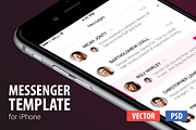 Messenger Template for iPhone, an UI Kit Template by Made by Rheon (Thumbnail 1 of 5)