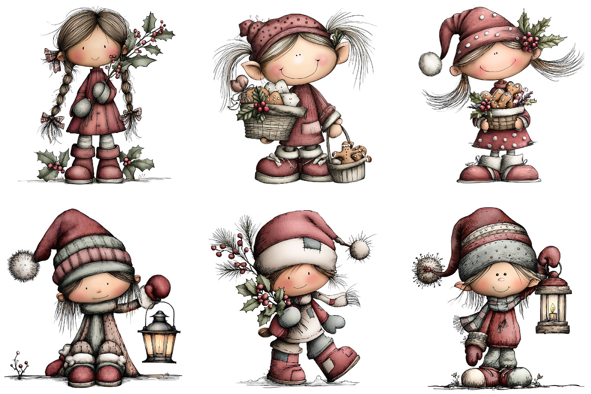 Whimsical Elf Clipart, an Illustration by DreamArtGraphic (Photo 4 of 6)