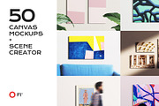 50 canvas mockup bundle creator kit, a Household Mockup by FoundImages (Thumbnail 1 of 54)