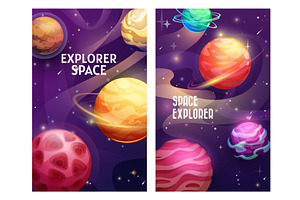 Space Explore, Planets And Stars