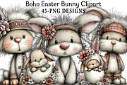 Boho Easter Bunny Clipart, an Illustration by Daily.Designs (Thumbnail 1 of 8)