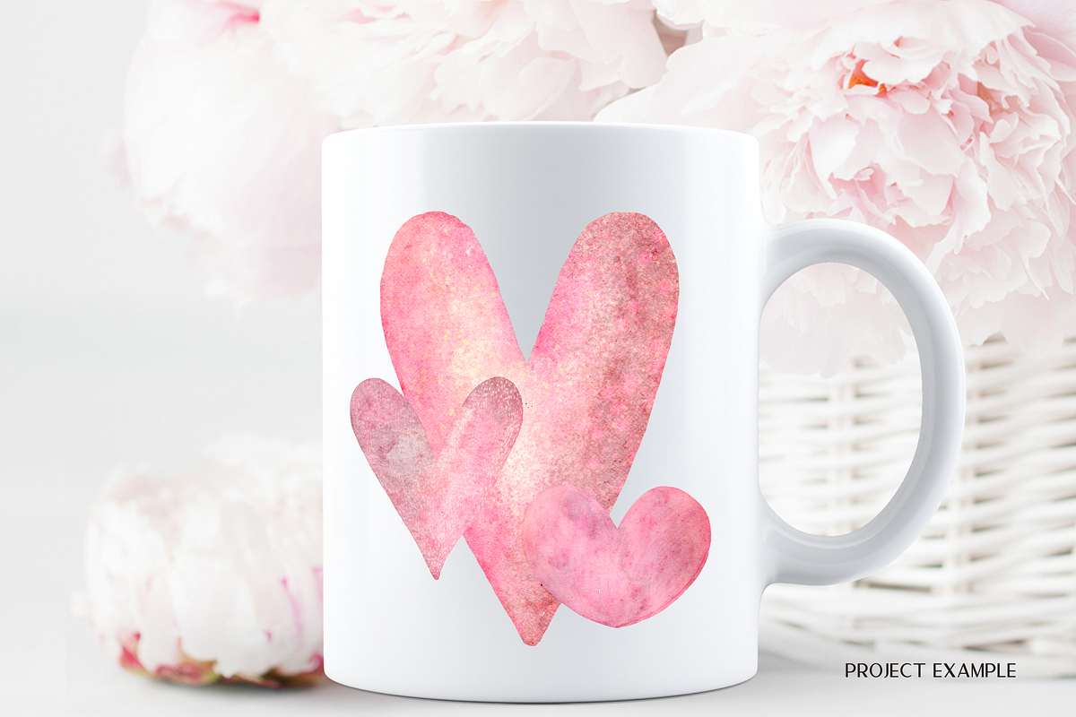 Pink Watercolor Hearts Clipart, a Graphic by Murphy & Frank (Photo 6 of 7)