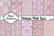 Pink Lace Pattern Digital Paper, a Pattern Graphic by Paper Artsthetics (Thumbnail 1 of 4)