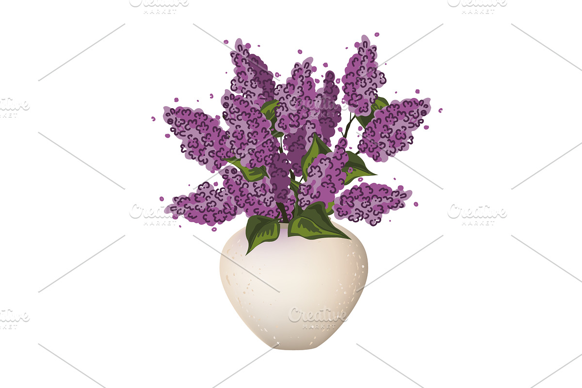 Bunch of lilac brunches in vintage, an Object Illustration by Toltemara