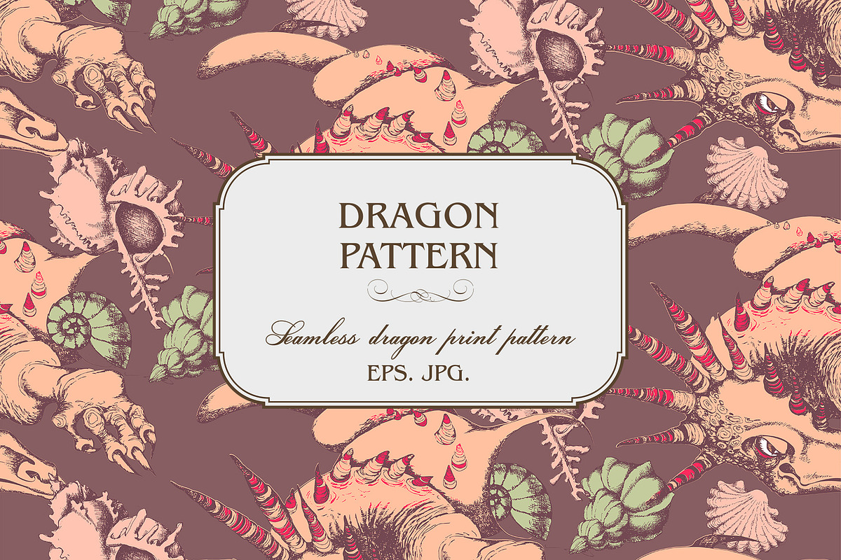Seamless pattern of Dragon, a Pattern Graphic by Designs by Helen Trupak