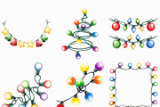 Christmas Lights Sublimation Clipart, an Illustration by Craft Nest (Thumbnail 2 of 6)