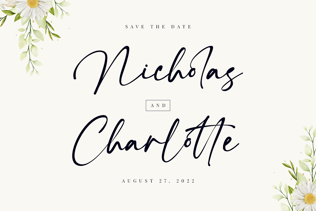 Constaller Chic Calligraphy Script, a Script Font by Namara Creative Studio (Photo 10 of 12)