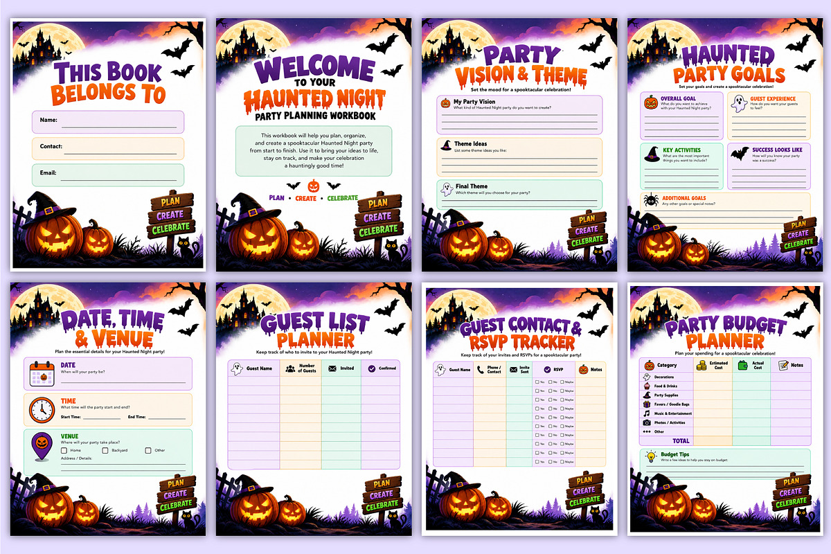 Haunted Night Party Plan Workbook, a Stationery Template by Mustafiz (Photo 2 of 4)