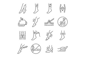 Varicose veins line icon set, an Outline Icon by ElineDesign