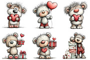Whimsical Valentine Teddy Bear PNG, an Illustration by CraftArtStudio (Thumbnail 6 of 6)