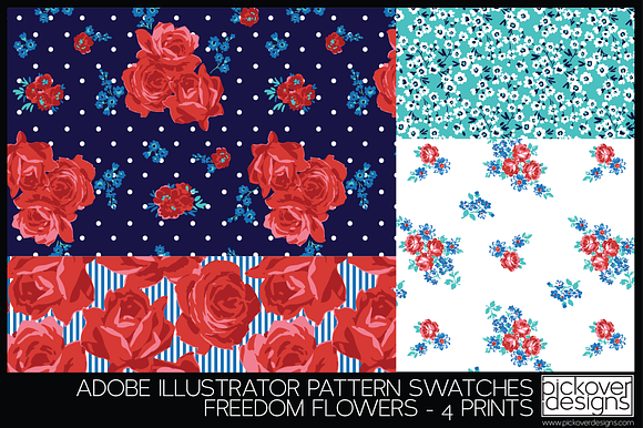 4 Freedom Flower Print Swatches