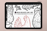 Chicken Hen Rooster Procreate Stamps, a Shape Add-On by MadliArt (Thumbnail 3 of 5)