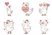 valentine-goose-clipart, an Illustration by CreationArt (Thumbnail 2 of 7)