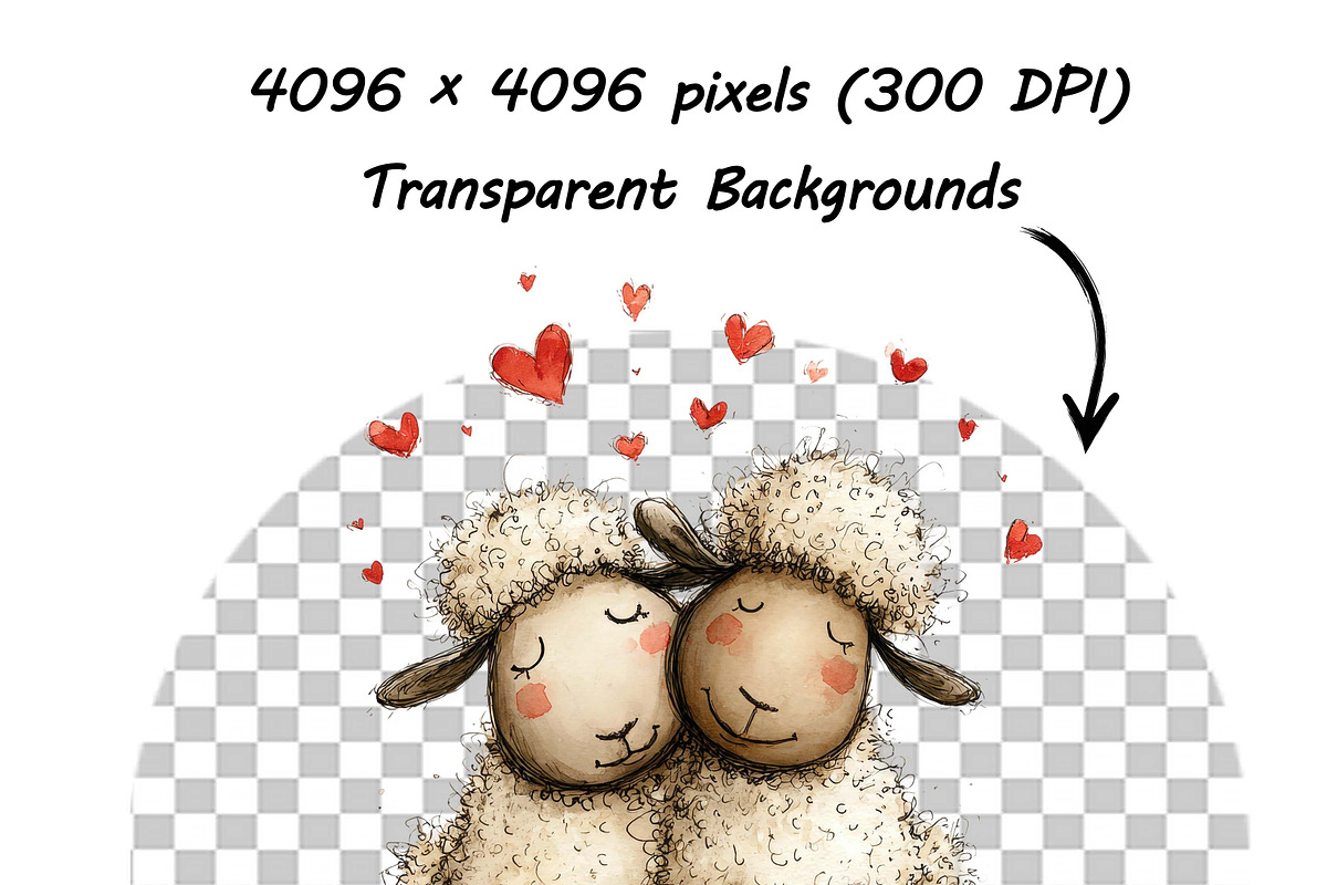 Whimsical Valentine Sheep Clipart, a Graphic by one-touch (Photo 13 of 16)