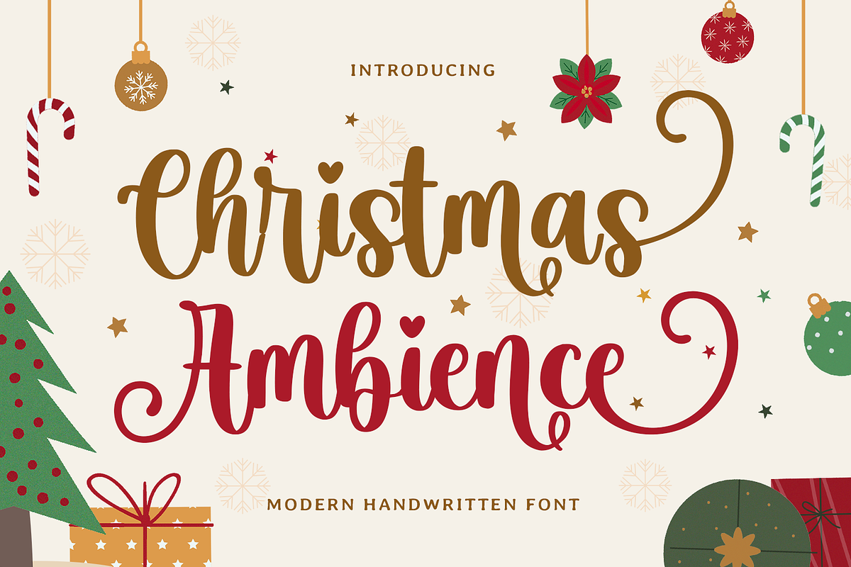 Christmas Ambience, a Script Font by Mozatype (Photo 1 of 10)