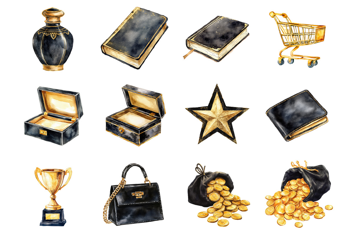 Black Friday's Black & Gold Clipart, an Illustration by Design Market (Photo 2 of 4)