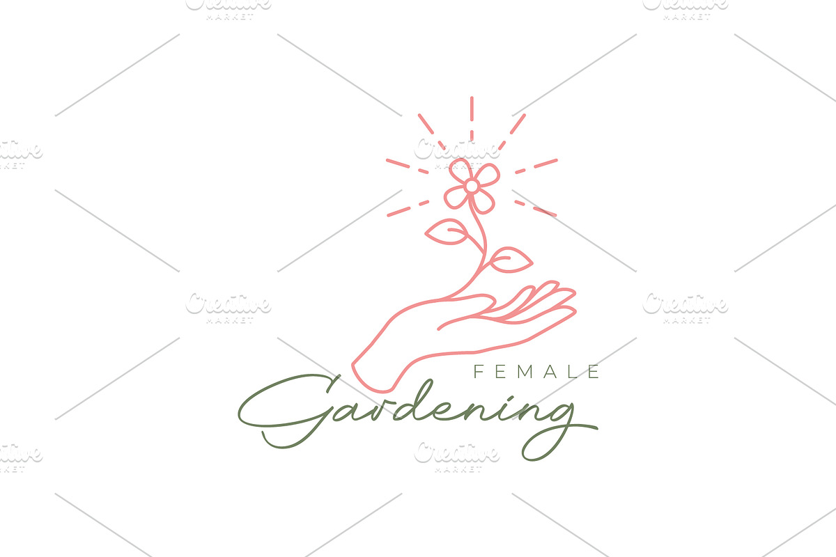 female hand with flower logo, a Branding & Logo Template by devastd