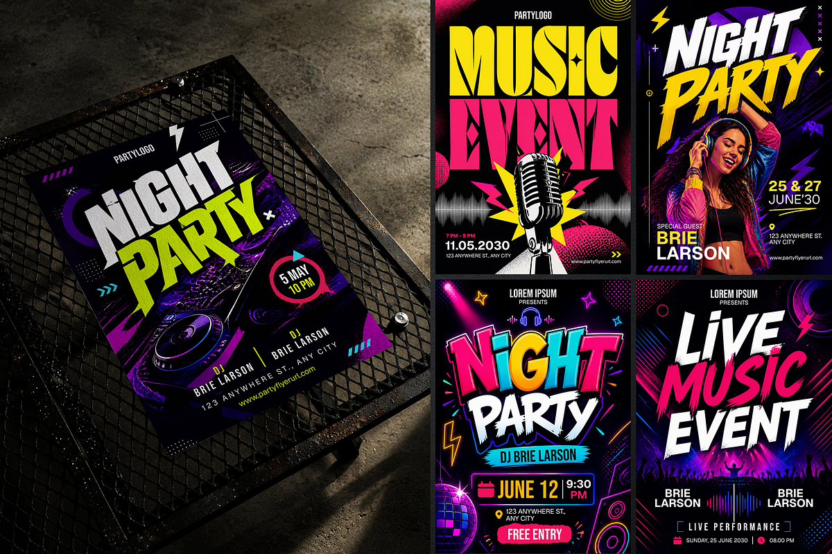 Party Events Flyer Poster Template, a Flyer Template by Miyaji75 (Photo 5 of 5)