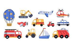 Color kids transport. Childish toys, a Transportation Illustration by YummyBuum